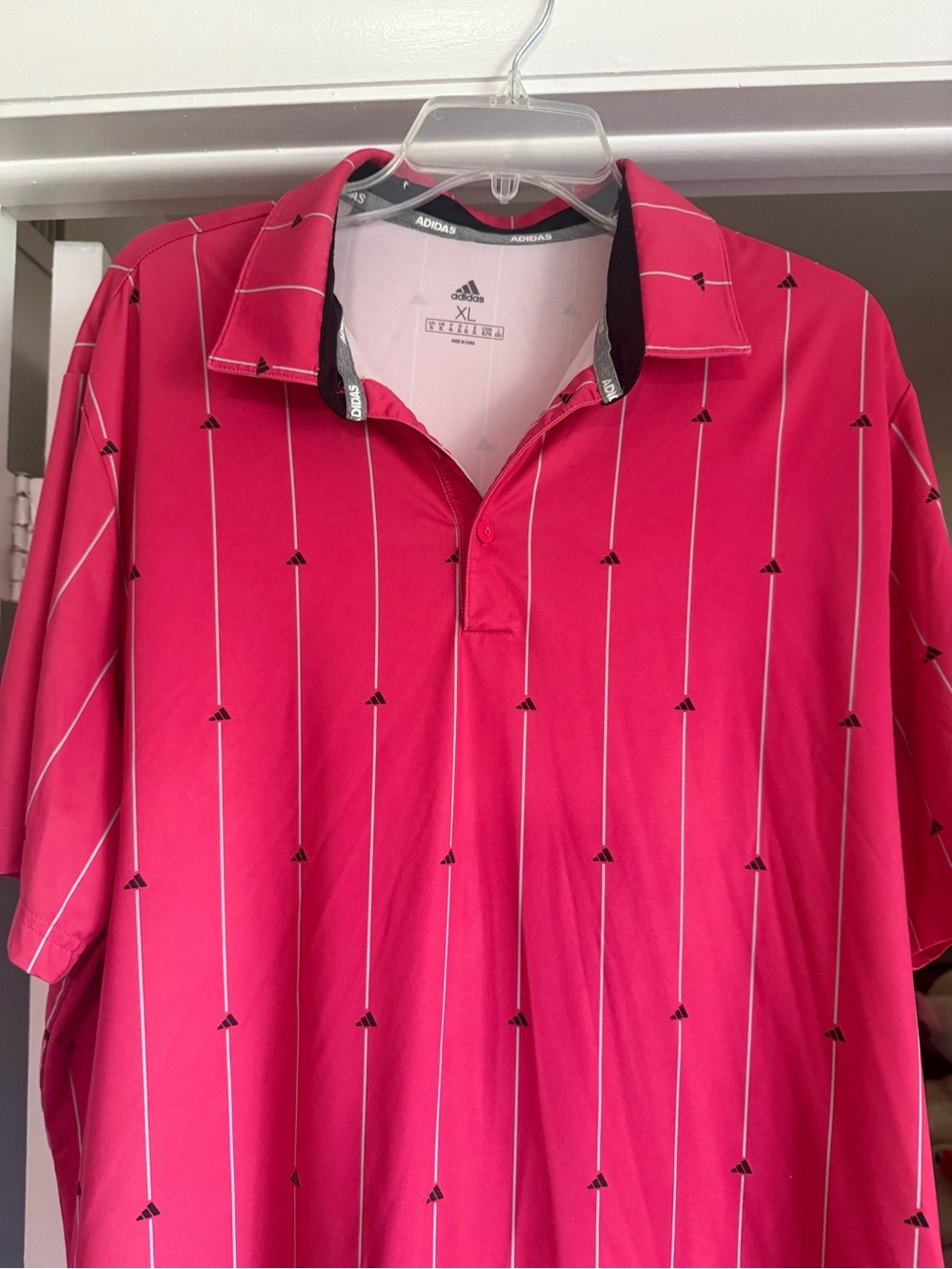 adidas Originals Men’s Hot Pink Polo with Black Trim